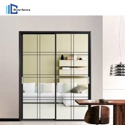صوتی ضد صدا شیشه صاف سخت شیشه کشویی درب های شیشه ای دو لایه آلومینیوم پروفایل شیشه ای