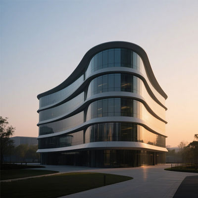 دیوار پرده ای 100 میلی متری آلومینیوم با شیشه دوگانه